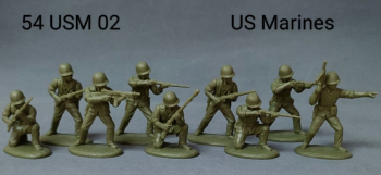 Image of U.S. Marines at Defense (WWII Pacific War)--makes 9 model soldiers including 1 officer, 1 sergeant, 1 BAR gunner, and 6 riflemen