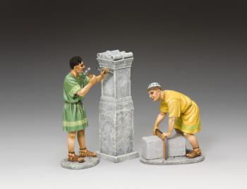 Image of The Stone Mason Set--two Roman Empire-era figures and plinth