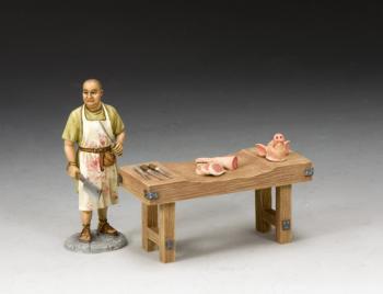 Image of The Butcher's Table Set--single Roman Empire-era figure and table