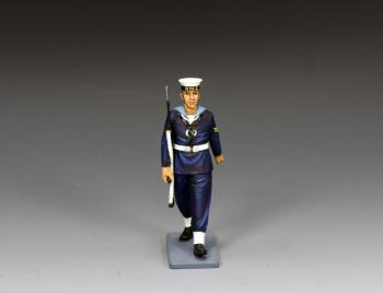 Image of Naval Rating Marching with SLR--single figure
