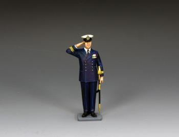 Image of Royal Navy Lieutenant Saluting--single figure