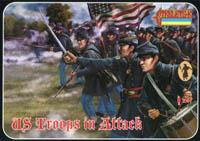 ACW U.S. Troops in Attack (re-issued)--47 figures in 21 poses (unpainted) ACW U.S. Troops in Attack (re-issued)--47 figures in 21 poses (unpainted) #50729