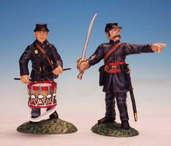 Officer and Drummer, 20th. Maine Regiment, American Civil War--two figures--RETIRED--LAST ONE!! Officer and Drummer, 20th. Maine Regiment, American Civil War--two figures--RETIRED--LAST ONE!! #1226