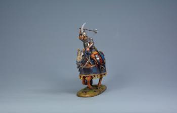 Image of Ottoman Heavy Cavalry Mace Wielding (silver armor), Ottoman Empire--single mounted figure swinging mace Image of Ottoman Heavy Cavalry Mace Wielding (silver armor), Ottoman Empire--single mounted figure swinging mace