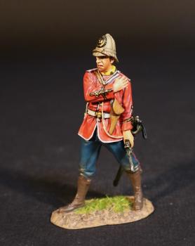 Image of Officer with Pistol (holding left shoulder), The 57th (West Middlesex) Regiment, The Eshowe Relief Column, The Battle of Gingindhlovu, 2nd April 1879, The Anglo Zulu War--single figure Image of Officer with Pistol (holding left shoulder), The 57th (West Middlesex) Regiment, The Eshowe Relief Column, The Battle of Gingindhlovu, 2nd April 1879, The Anglo Zulu War--single figure