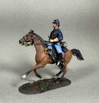 Union Cavalry Trooper Mounted on Trotting Horse, No.2 (black hair)--single mounted figure Union Cavalry Trooper Mounted on Trotting Horse, No.2 (black hair)--single mounted figure #50842