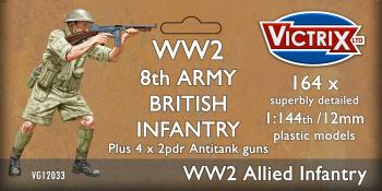 Image of 164 x WWII British 8th Army Infantry & Anti-tank Guns--1:144 scale (unpainted plastic kit) Image of 164 x WWII British 8th Army Infantry & Anti-tank Guns--1:144 scale (unpainted plastic kit)