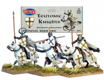 Image of 28mm Teutonic (Ordensstaat), Medieval or Fantasy Knights--twelve mounted multi-part plastic figures Image of 28mm Teutonic (Ordensstaat), Medieval or Fantasy Knights--twelve mounted multi-part plastic figures