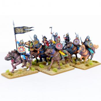 Image of 28mm Medieval Islamic Cavalry--twelve mounted multi-part plastic figures