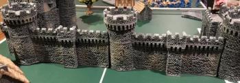 Image of Nottingham Castle Extension Wall with Turret (foam)--single piece--AWAITING RESTOCK.