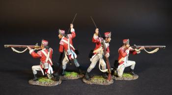 Image of Four Marine Light Infantry (2 standing ramming, 2 kneeling firing), British Marines, The Assault on the Redoubt at Breeds Hill, The Battle of Bunker Hill, June 17th 1775, The American War of Independence, 1775–1783--four figures--PRE-ORDERS ONLY. Image of Four Marine Light Infantry (2 standing ramming, 2 kneeling firing), British Marines, The Assault on the Redoubt at Breeds Hill, The Battle of Bunker Hill, June 17th 1775, The American War of Independence, 1775–1783--four figures--PRE-ORDERS ONLY.