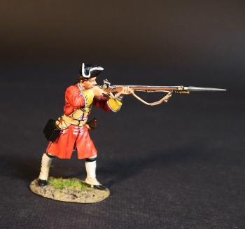 Image of Line Infantry Firing, Line Infantry, Dejean's Regiment of Foot, The Jacobite Rebellion, 1745--single figure--ACCEPTING PRE-ORDERS ONLY. Image of Line Infantry Firing, Line Infantry, Dejean's Regiment of Foot, The Jacobite Rebellion, 1745--single figure--ACCEPTING PRE-ORDERS ONLY.