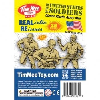 Image of Tim Mee Toy Plastic Army Men WWII Soldier Figures--Made in USA--28 pieces (Tan)