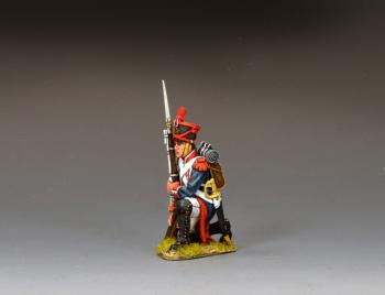 Image of French Line Infantryman Kneeling Ready--single Napoleonic-era figure