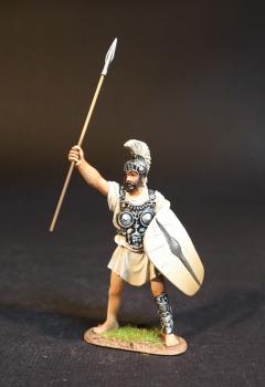 Samnite Warrior (white tunic), The Samnites, Armies and Enemies of Ancient Rome--single figure with spear raised to the sky and shield Samnite Warrior (white tunic), The Samnites, Armies and Enemies of Ancient Rome--single figure with spear raised to the sky and shield #51258
