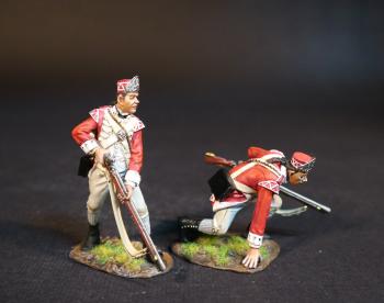 Two Marine Light Infantry (standing, gun pointed at ground; kneeling hand on ground), British Marines, The Assault on the Redoubt at Breeds Hill, The Battle of Bunker Hill, June 17th 1775, The American War of Independence, 1775–1783--two figures Two Marine Light Infantry (standing, gun pointed at ground; kneeling hand on ground), British Marines, The Assault on the Redoubt at Breeds Hill, The Battle of Bunker Hill, June 17th 1775, The American War of Independence, 1775–1783--two figures #51270