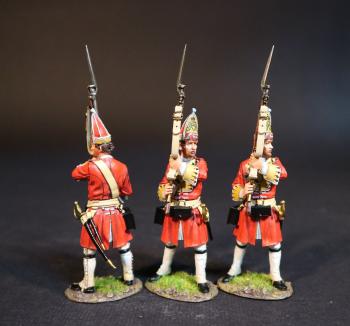 Three Grenadiers at Ready, Dejean's Regiment of Foot, Cumberland's Army, The Battle of Culloden, 16th April 1745, The Jacobite Rebellion, 1745--three figures Three Grenadiers at Ready, Dejean's Regiment of Foot, Cumberland's Army, The Battle of Culloden, 16th April 1745, The Jacobite Rebellion, 1745--three figures #51276