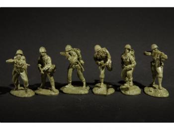WWII U.S. Marines Set #1--6 in 6 Action Poses (OD Green) WWII U.S. Marines Set #1--6 in 6 Action Poses (OD Green) #32486