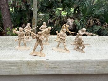 Pioneer Men Set 1 (tan plastic)--nine resin figures in nine poses (TAN)--SIX IN STOCK. Pioneer Men Set 1 (tan plastic)--nine resin figures in nine poses (TAN)--SIX IN STOCK. #46050