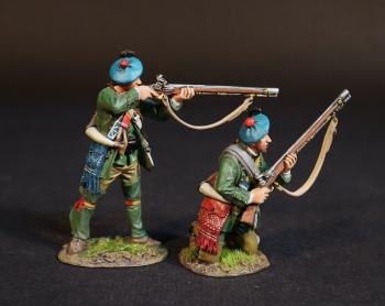 Two Rangers (standing aiming; kneeling readying), Roger's Rangers, The Raid on St. Francis, 1759, The French and Indian War, 1754-1763--two figures Two Rangers (standing aiming; kneeling readying), Roger's Rangers, The Raid on St. Francis, 1759, The French and Indian War, 1754-1763--two figures #51413