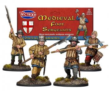 28mm Medieval Foot Sergeants--32 unassembled multi-part plastic figures 28mm Medieval Foot Sergeants--32 unassembled multi-part plastic figures #51456
