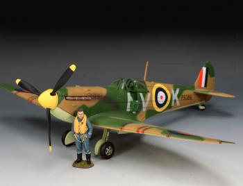 Supermarine SPITFIRE MKII A (Flown by Sqdn. Ldr. Brian Lane)--plane and standing pilot figure Supermarine SPITFIRE MKII A (Flown by Sqdn. Ldr. Brian Lane)--plane and standing pilot figure #51486
