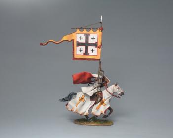 Teutonic Knight Standard-Bearer (1), The Battle of Legnica, 1241--single mounted figure charging with flag (gold and red border) Teutonic Knight Standard-Bearer (1), The Battle of Legnica, 1241--single mounted figure charging with flag (gold and red border) #51531