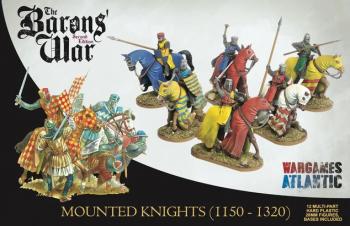 Image of 28mm Mounted Knights (1150-1320), Age of Chivalry--12 multi-pose unpainted plastic mounted figures Image of 28mm Mounted Knights (1150-1320), Age of Chivalry--12 multi-pose unpainted plastic mounted figures