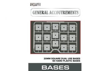 20mm Dual Use Bases--sixty 20mm square dual use hard plastic bases 20mm Dual Use Bases--sixty 20mm square dual use hard plastic bases #51561