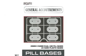 25mm x 50mm Pill Dual Use Bases--24 hard plastic bases 25mm x 50mm Pill Dual Use Bases--24 hard plastic bases #51567