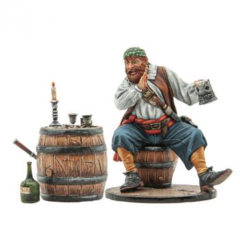 Giving Advice with Barrel Card Table, Pirate Playing Cards, Pirates!--single figure seated on barrel, barrel card table, & bottle Giving Advice with Barrel Card Table, Pirate Playing Cards, Pirates!--single figure seated on barrel, barrel card table, & bottle #51626