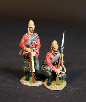 Two Highlanders (standing, gunbutt on ground; kneeling gunbutt on ground), 91st Regiment (Princess Louise's Argyll Shire Highlanders), Eschowe Relief Column, Battle of Gingindhlovu, 2nd April 1879--two figures Two Highlanders (standing, gunbutt on ground; kneeling gunbutt on ground), 91st Regiment (Princess Louise's Argyll Shire Highlanders), Eschowe Relief Column, Battle of Gingindhlovu, 2nd April 1879--two figures #51698