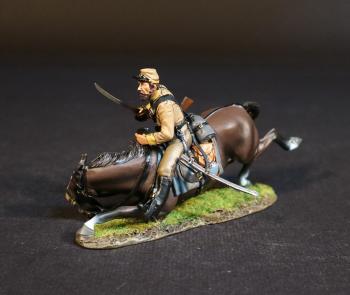 Confederate Cavalry Officer (tan uniform, dark brown crouching horse), Cavalry Division, The Army of Northern Virginia, The Battle of Brandy Station, June 9th, 1863, The American Civil War, 1861-1865--single mounted figure with sword raised Confederate Cavalry Officer (tan uniform, dark brown crouching horse), Cavalry Division, The Army of Northern Virginia, The Battle of Brandy Station, June 9th, 1863, The American Civil War, 1861-1865--single mounted figure with sword raised #51707