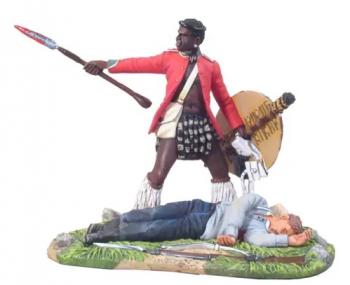 Image of "The Washing of the Spears" Set #1--Zulu Warrior and Dead British 24th Foot--two figures on single base--RETIRED--LAST ONE!! Image of "The Washing of the Spears" Set #1--Zulu Warrior and Dead British 24th Foot--two figures on single base--RETIRED--LAST ONE!!