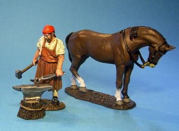 The Blacksmith--single figure, anvil, and horse (3 pc)--RETIRED--LAST ONE!! The Blacksmith--single figure, anvil, and horse (3 pc)--RETIRED--LAST ONE!! #22766