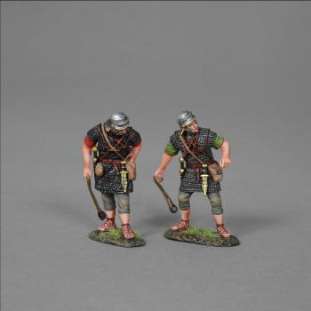 Two Roman Auxiliary Slingers Readying to Sling--two figures Two Roman Auxiliary Slingers Readying to Sling--two figures #51741