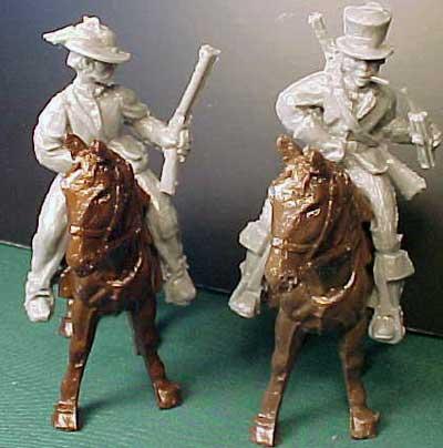 Mounted Confederate Cavalry--two mounted plastic figures--TWO IN STOCK. #1
