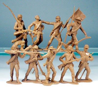Confederate Infantry--22 figures in 10 poses--butternut (formerly MXR122B) #1