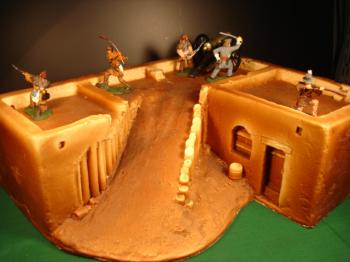 L-Shaped Adobe Building With Cannon Ramp--ONE IN STOCK. L-Shaped Adobe Building With Cannon Ramp--ONE IN STOCK. #10951