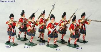 Grenadier Company 42nd (Highland) Regt of Foot, 8 Advancing figures--Special Order:  Takes 2 to 3 months. Grenadier Company 42nd (Highland) Regt of Foot, 8 Advancing figures--Special Order:  Takes 2 to 3 months. #11110