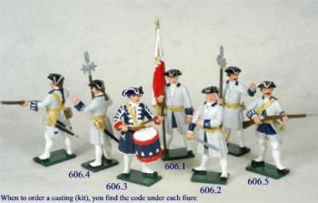 French Infantry # 1, Command Set, French and Indian War--seven figures--Special Order:  Takes 2 to 3 months. French Infantry # 1, Command Set, French and Indian War--seven figures--Special Order:  Takes 2 to 3 months. #11112