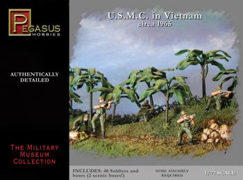 USMC in Vietnam ca 1965--40 unpainted plastic figures in 18 poses (1:72 scale) #0