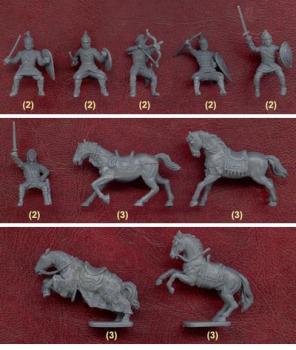 Saladin with Saracen Cavalry--12 figures and 12 horses in 6 poses and 4 horse poses--FOUR IN STOCK. Saladin with Saracen Cavalry--12 figures and 12 horses in 6 poses and 4 horse poses--FOUR IN STOCK. #11646