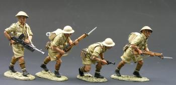 Image of Advance Under Fire--four British 8th Army figures--RETIRED.