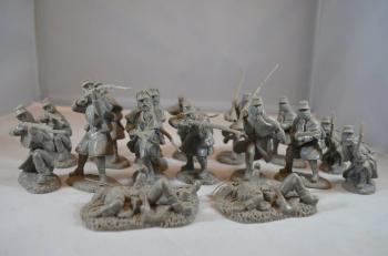 ACW Greatcoat Infantry--16 figures in 8 Poses, GREY ACW Greatcoat Infantry--16 figures in 8 Poses, GREY #12008