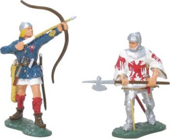 Image of English Longbowman & Jean le Maingre of France (Glossy)--two figures--RETIRED--LAST THREE!!