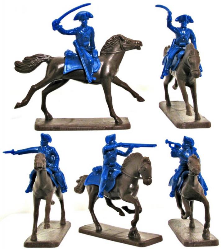 AWI 1776 - Loyalist Cavalry (Tories) 5 in 5 Poses, Green SP #1