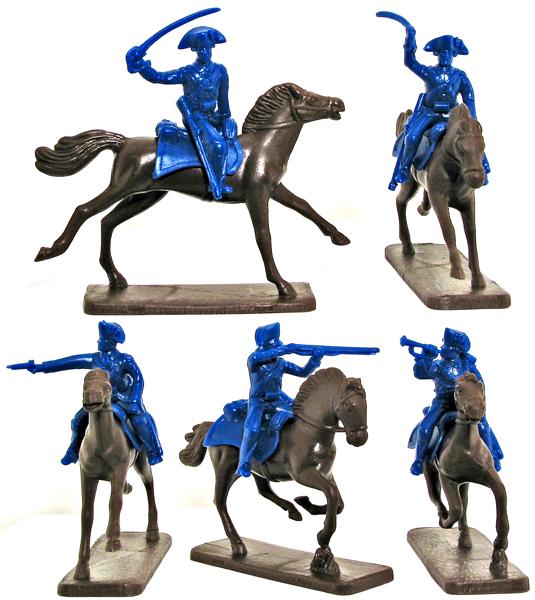 AWI 1776 Am. Continental Cavalry - 5 in 5 Poses, Dk. Blue #1