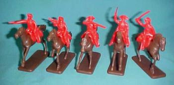 AWI 1776 British Cavalry - 5 in 5 Poses, Red, SP AWI 1776 British Cavalry - 5 in 5 Poses, Red, SP #12213