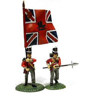 Officer with Kings Colour and N.C.O., 1st Battalion, 3rd Regiment of Foot (The Buffs), British Army--two figures--RETIRED--LAST ONE!! Officer with Kings Colour and N.C.O., 1st Battalion, 3rd Regiment of Foot (The Buffs), British Army--two figures--RETIRED--LAST ONE!! #1431
